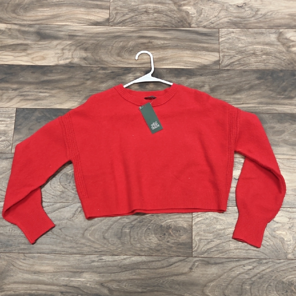 Wild Fable Vibrant Red Crop Neck Sweater